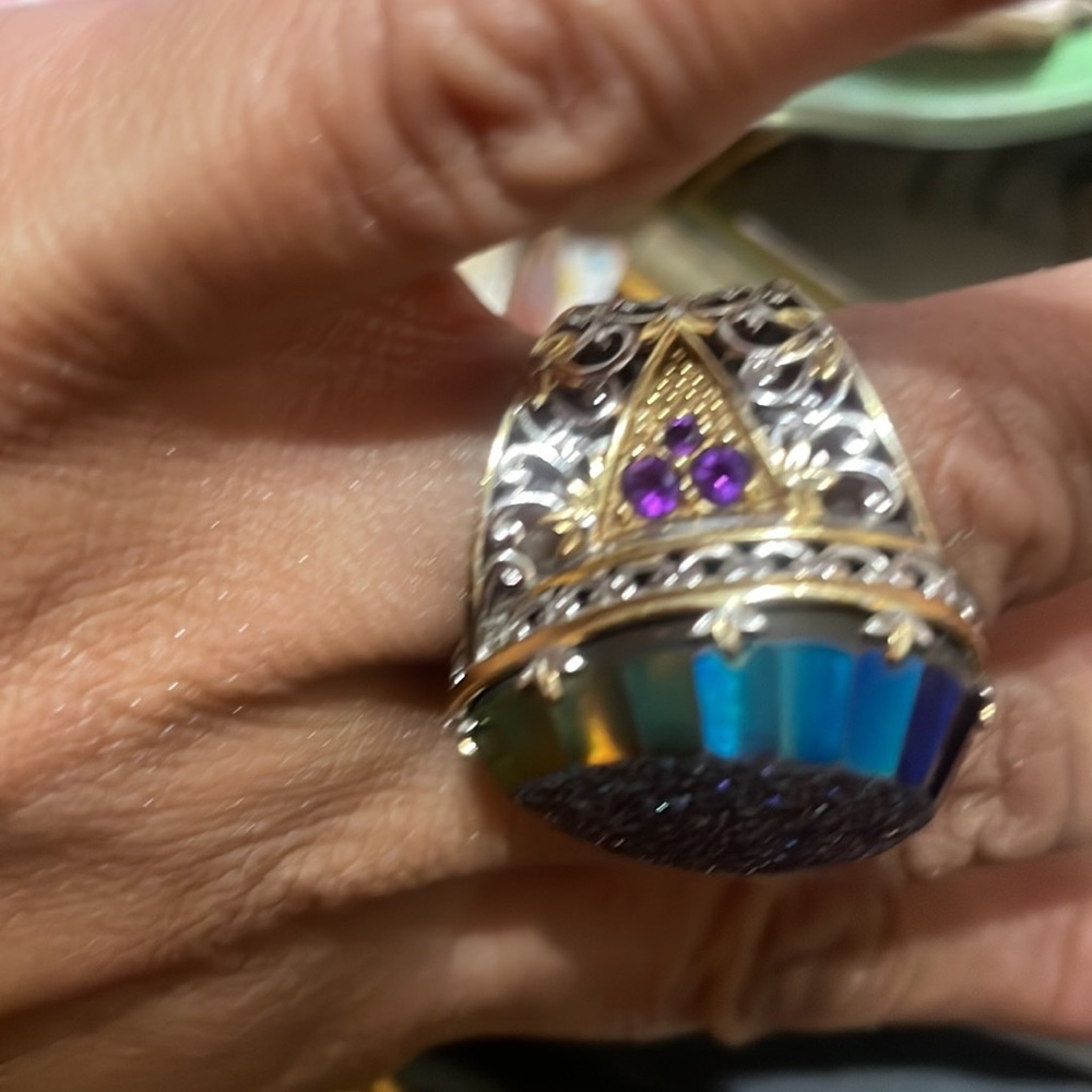 Cocktail ring beautiful statement blue ring